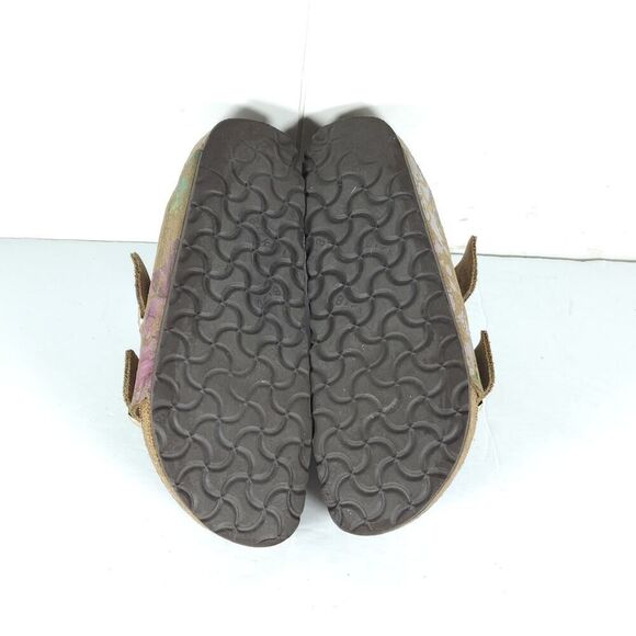 BIRKENSTOCK Women's Arizona US6 EU37 Flower Crush Mocca Suede Slide Sandals - Picture 9 of 16